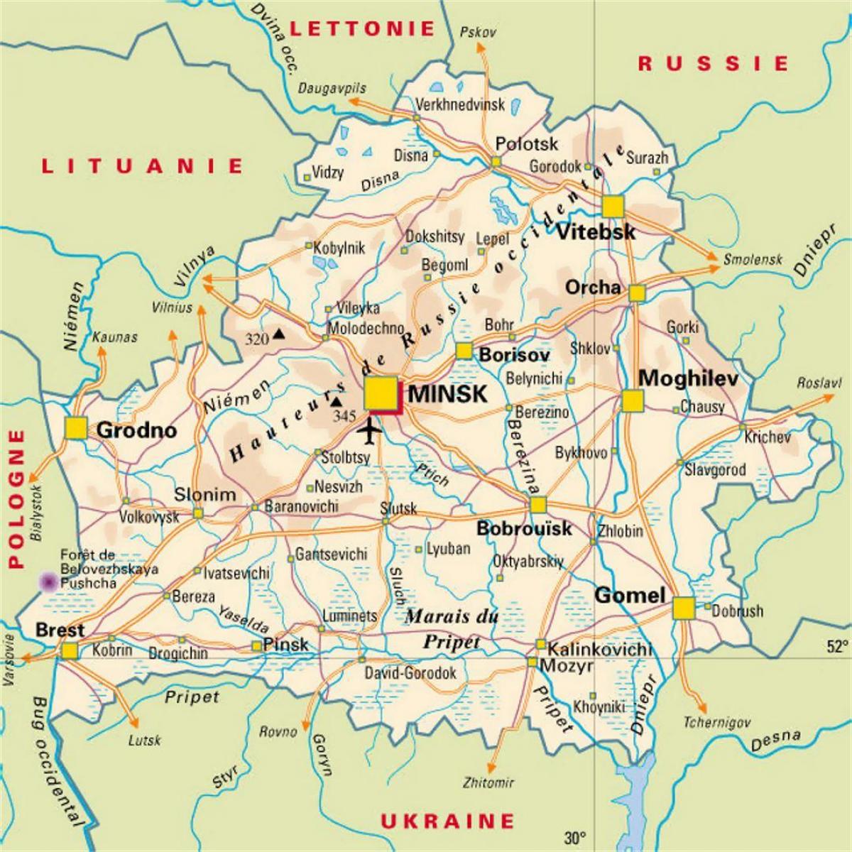 Карта белоруссии можно. Карта Белоруссии с городами. Минск на карте Белоруссии. Аэропорты Белоруссии на карте. Аэродромы Белоруссии на карте.